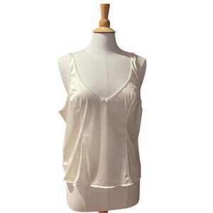 Vintage Vassarette Ivory Camisole, Lace, Bow, Size XL / 44